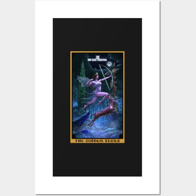 The Goddess Diana The High Priestess Tarot Card Wall Art by TheGhoulishGarb